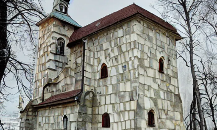Kostel svatého Matouše (Křešice) – winter