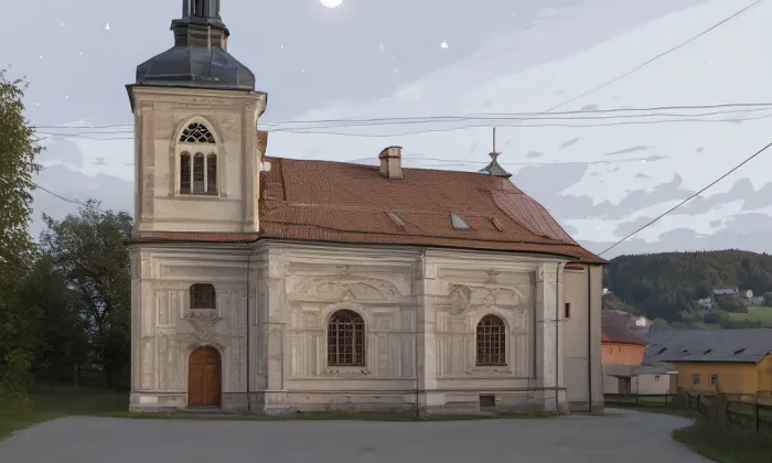 Kostel svatého Michaela (Bohdanovice) – noc