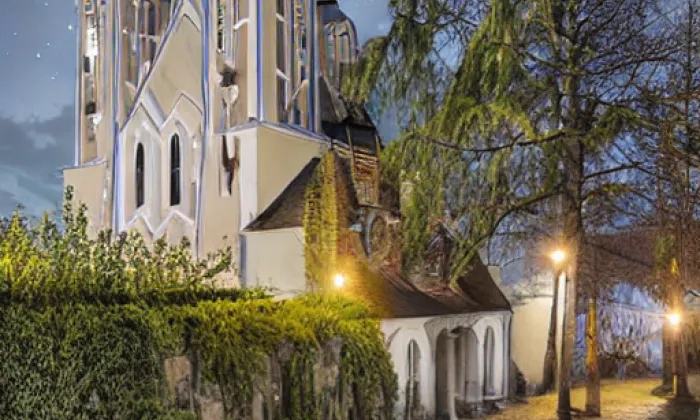 kostel svatého Michaela (Trojovice) – noc