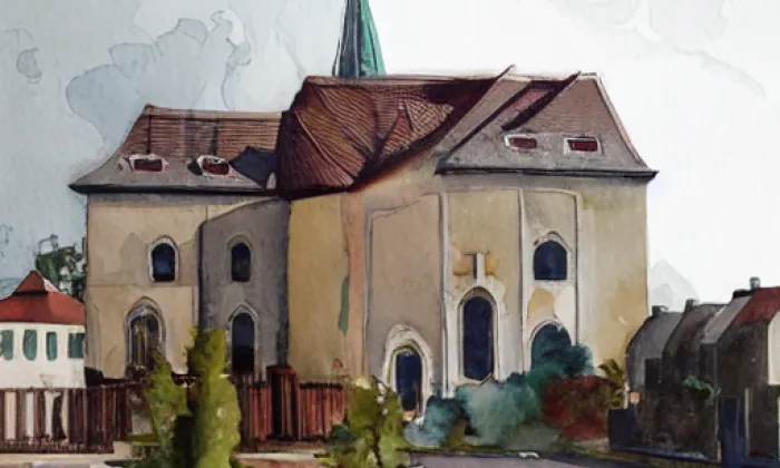 Kostel svatého Michaela archanděla (Staré Město) – akvarel