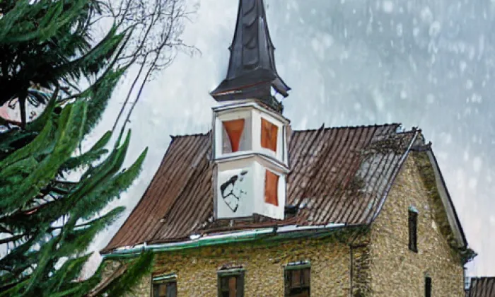 Kostel svatého Mikuláše (Šitboř) – winter