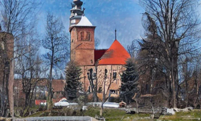 kostel svatého Mikuláše (Boletice) – autumn