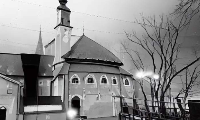 Kostel svatého Mikuláše (Jindřichov) – noc