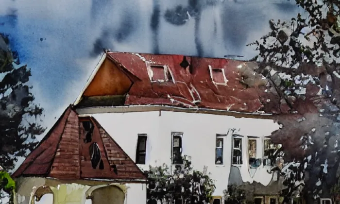 Kostel svatého Mikuláše (Nedvědice) – akvarel