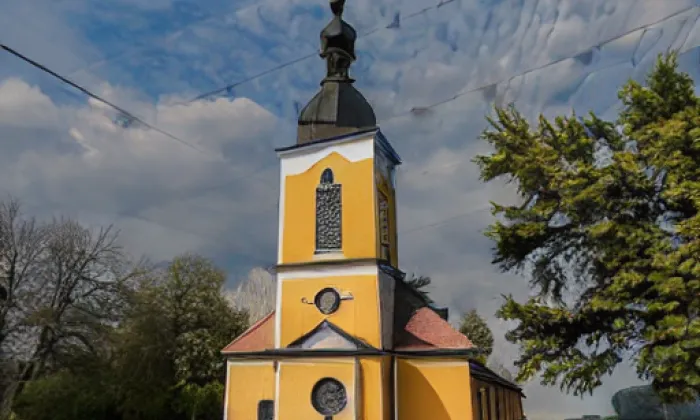 kostel svatého Mikuláše (Ostrov) – winter