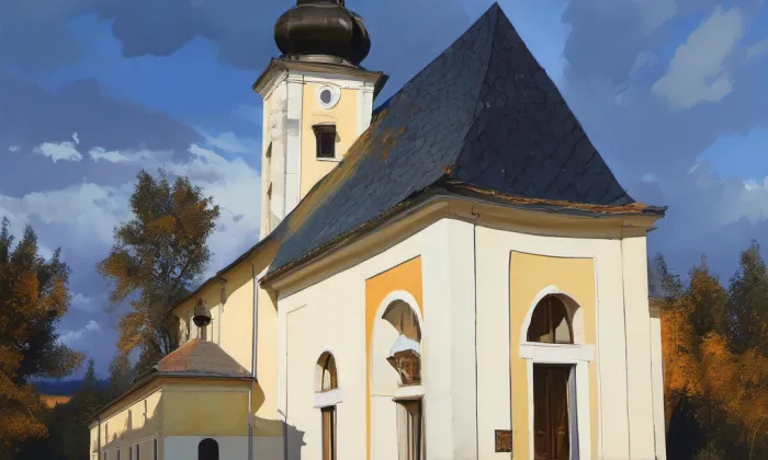 kostel svatého Mikuláše (Poruba) – autumn