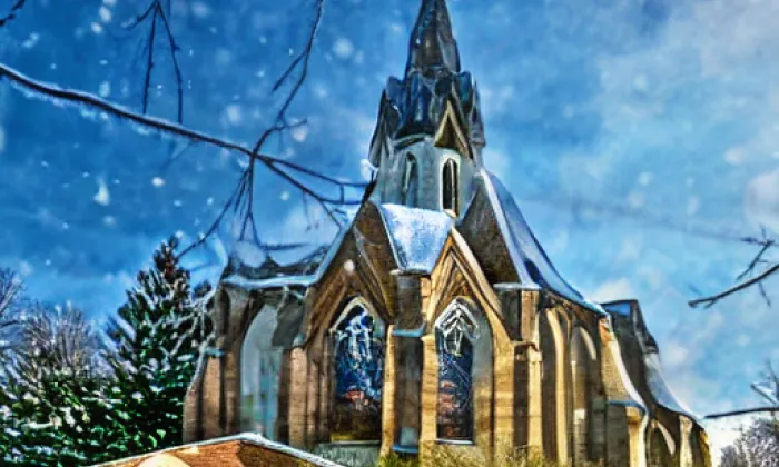 kostel svatého Mikuláše a svaté Alžběty v Chebu – winter