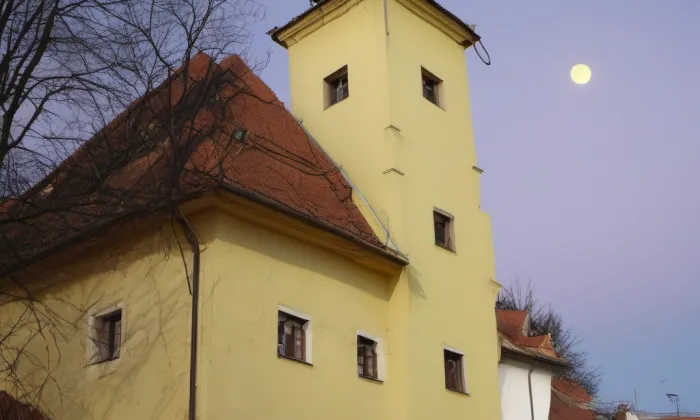 kostel svatého Ondřeje (Roubanina) – noc