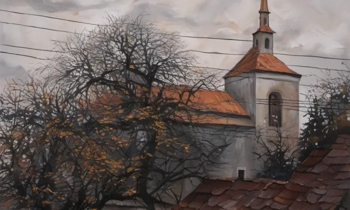 Kostel svatého Petra a Pavla (Želkovice) – autumn