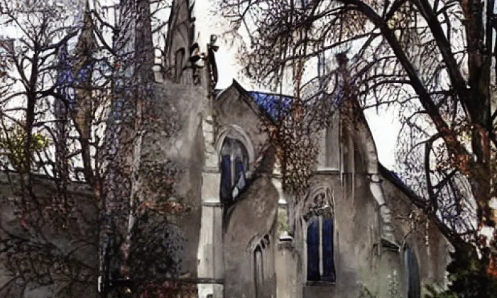 kostel svatého Petra a Pavla (České Křídlovice) – akvarel