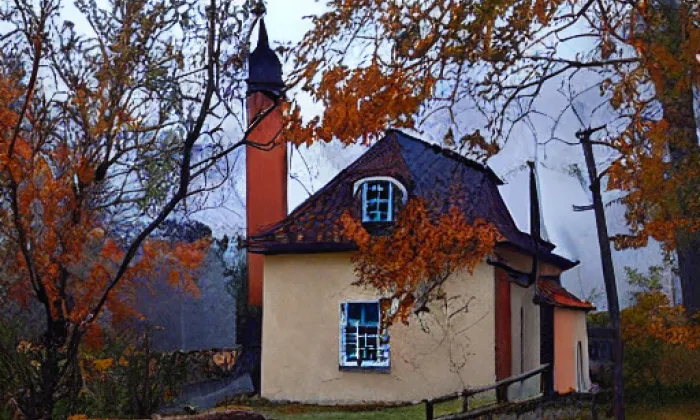 kostel svatého Petra a Pavla (České Křídlovice) – autumn