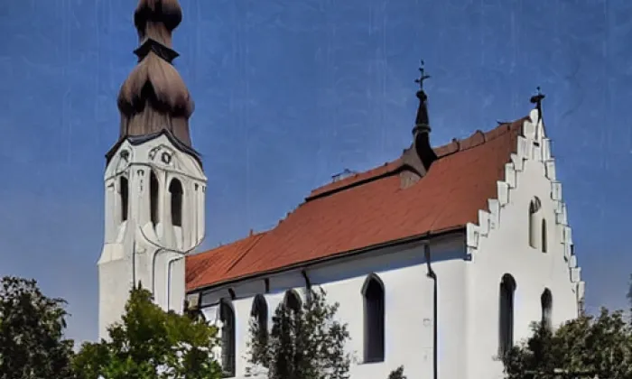 Kostel svatého Petra a Pavla (Horní Bobrová) – noc