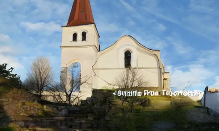kostel svatého Petra a Pavla (Rozhovice) – akvarel