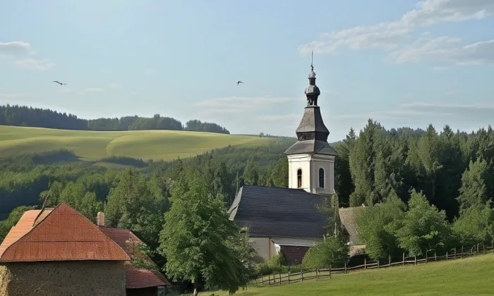 Kostel svatého Petra a Pavla (Volfartice) – noc