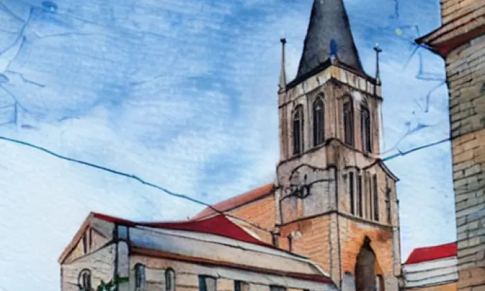 Kostel svatého Prokopa (Žižkov) – akvarel