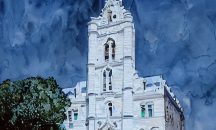 Kostel svatého Prokopa (Stříbrnice) – akvarel