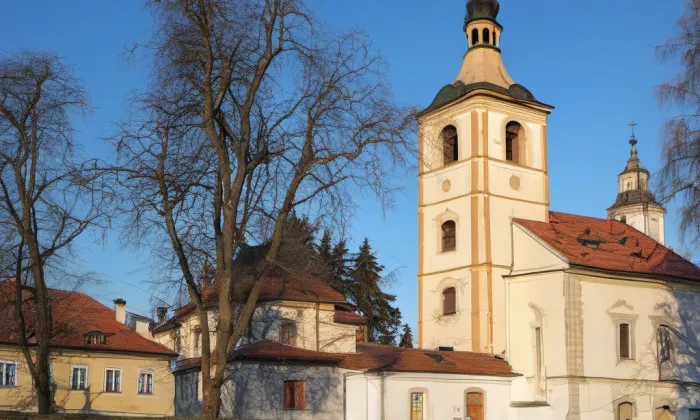 Kostel svatého Stanislava (Mořina) – noc