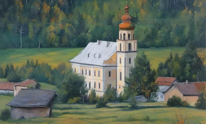 kostel svatého Tomáše (Domašov) – autumn