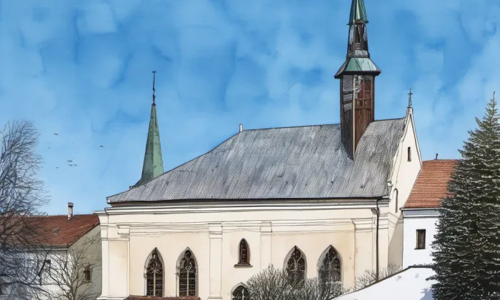 Kostel svatého Václava (České Budějovice 3) – akvarel