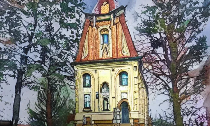 Kostel svatého Václava (Boseň) – akvarel