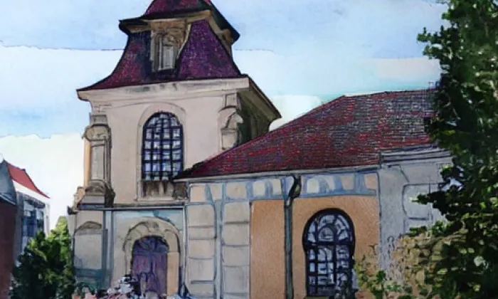 kostel svatého Václava (Konojedy) – akvarel