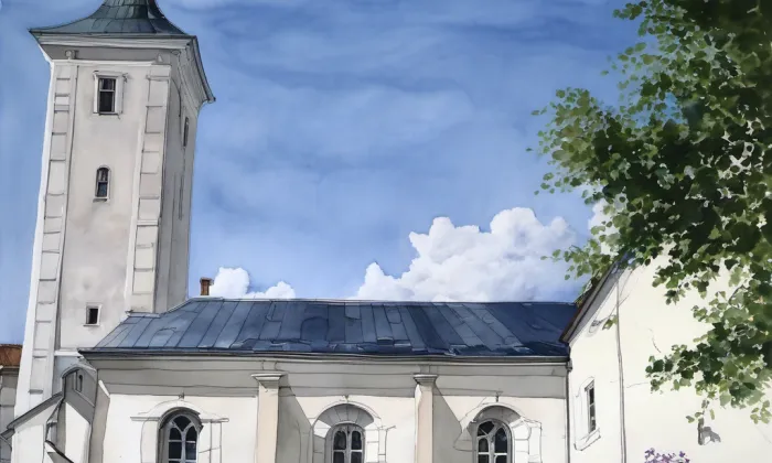 kostel svatého Václava (Lanškroun) – akvarel