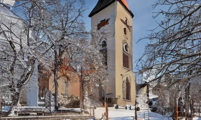 Kostel svatého Václava (Vrbčany) – noc