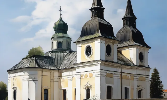 Kostel svatého Václava (Zvole) – akvarel