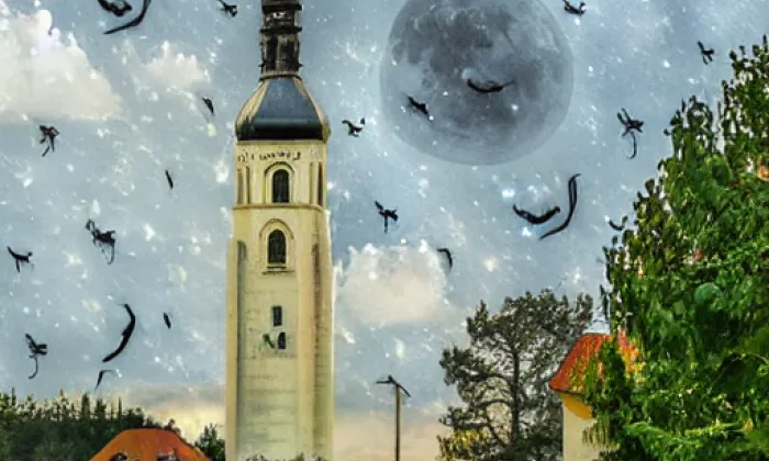 kostel svatého Václava ve Voticích – noc