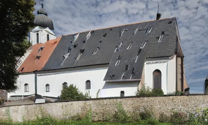 Kostel svatého Víta (Zbytiny) – akvarel