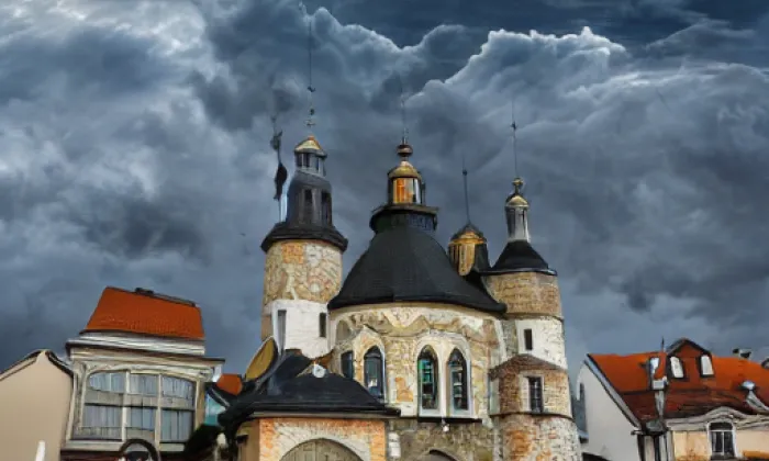 Kostel svatého Víta v Českém Krumlově – autumn