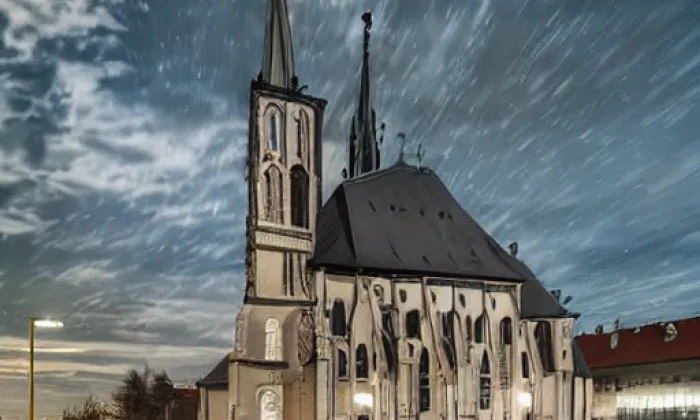 Kostel svatého Víta v Českém Krumlově – noc