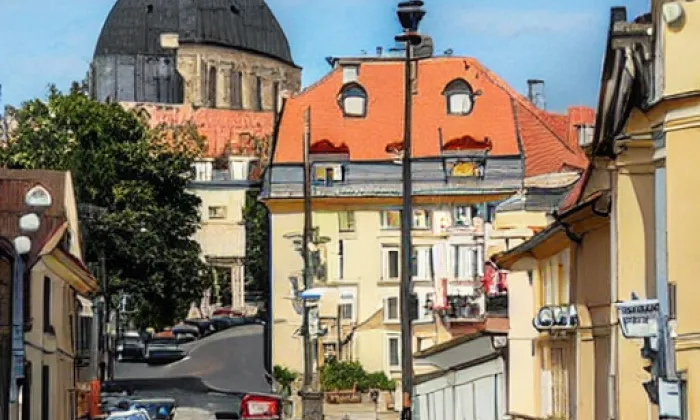 Kostel svatého Vavřince (Dačice I) – akvarel