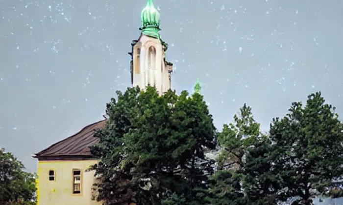 Kostel svatého Vavřince (Horní Blatná) – noc