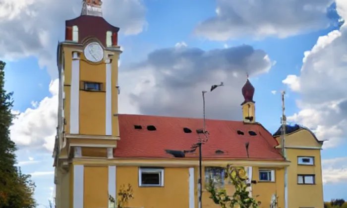 kostel svatého Vavřince (Krasonice) – autumn