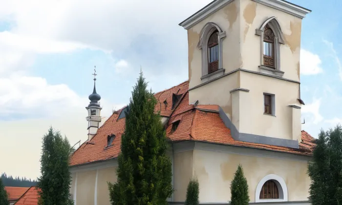 kostel svatého Vavřince (Nezabudice) – autumn