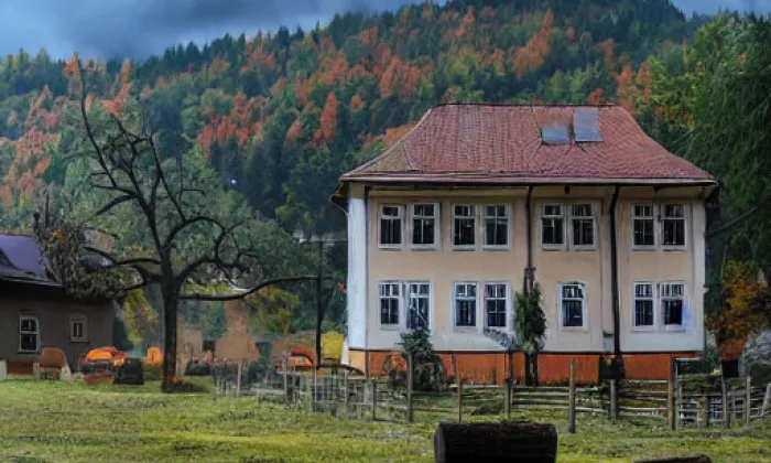 Kostel svatého Vavřince (Okounov) – autumn