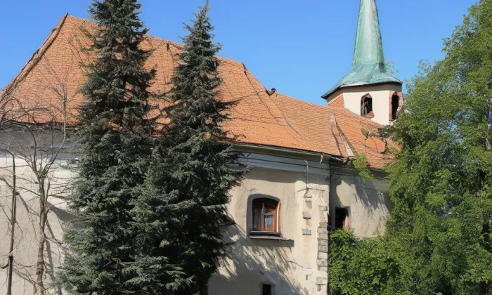 Kostel svatého Vavřince (Ovesné Kladruby) – noc