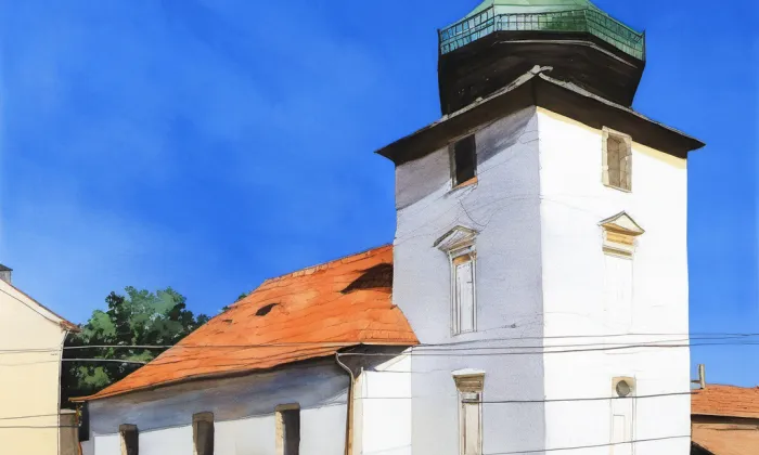 Kostel svatého Vavřince (Třebeň) – akvarel