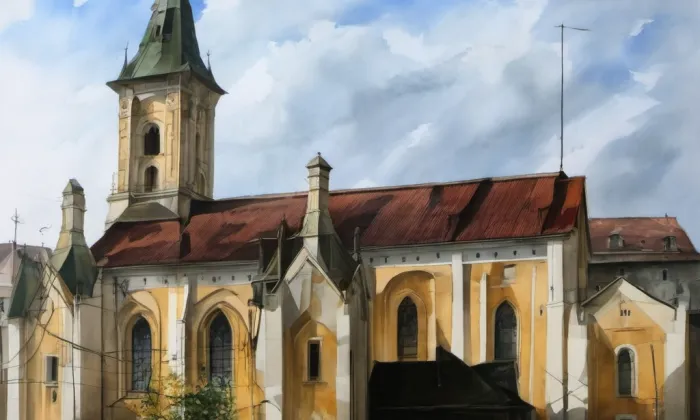 Kostel svatého Vavřince (Těrlicko) – akvarel