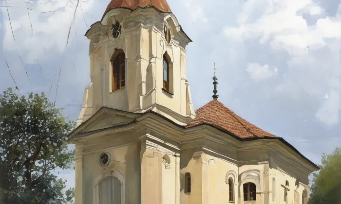 Kostel svatého Vojtěcha (Počaply) – noc