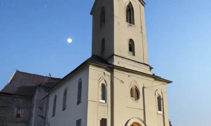 Kostel svatého Vojtěcha a svaté Cecílie – noc