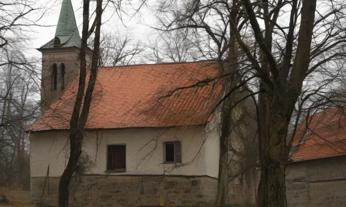 Kostel svatého Zikmunda (Velká Hraštice) – akvarel
