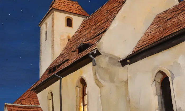 Kostel Umučení svatého Jana Křtitele (Žumberk) – noc