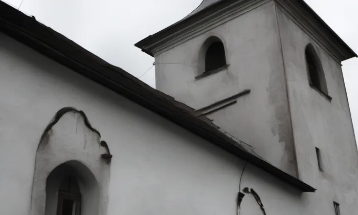 Kostel Všech svatých (Řesanice) – akvarel
