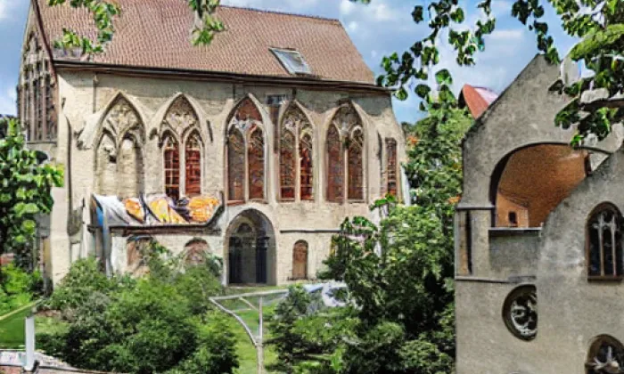 Kostel Všech svatých (Štoutov) – akvarel
