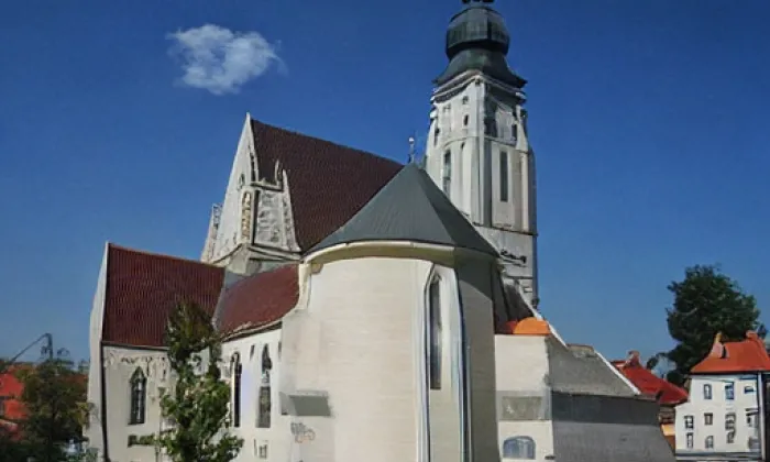 Kostel Všech svatých (Jaroměřice) – akvarel