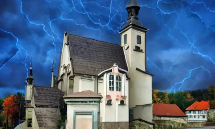 Kostel Všech svatých (Jaroměřice) – autumn