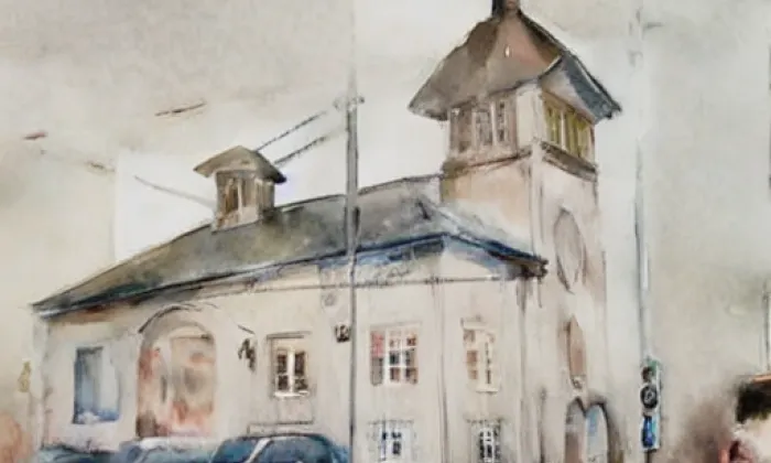 Kostel Všech svatých (Konská) – akvarel