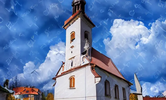 Kostel Všech svatých (Levínská Olešnice) – autumn